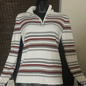 No Boundaries Striped Ribbed Sweater